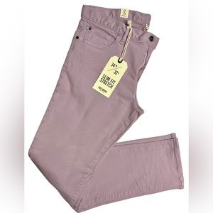 TODD SNYDER MEN’S SZ 34”W x 32”L COTTON BLEND STRETCH 5-POCKET CHINO IN LAVENDER